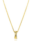 ZINZI Goldplated Ketting Cross-over Zirkonia 45 cm – ZIC2801