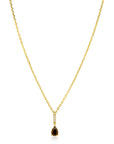 ZINZI Goldplated Ketting Bruine Kleursteen 45 cm – ZIC2804