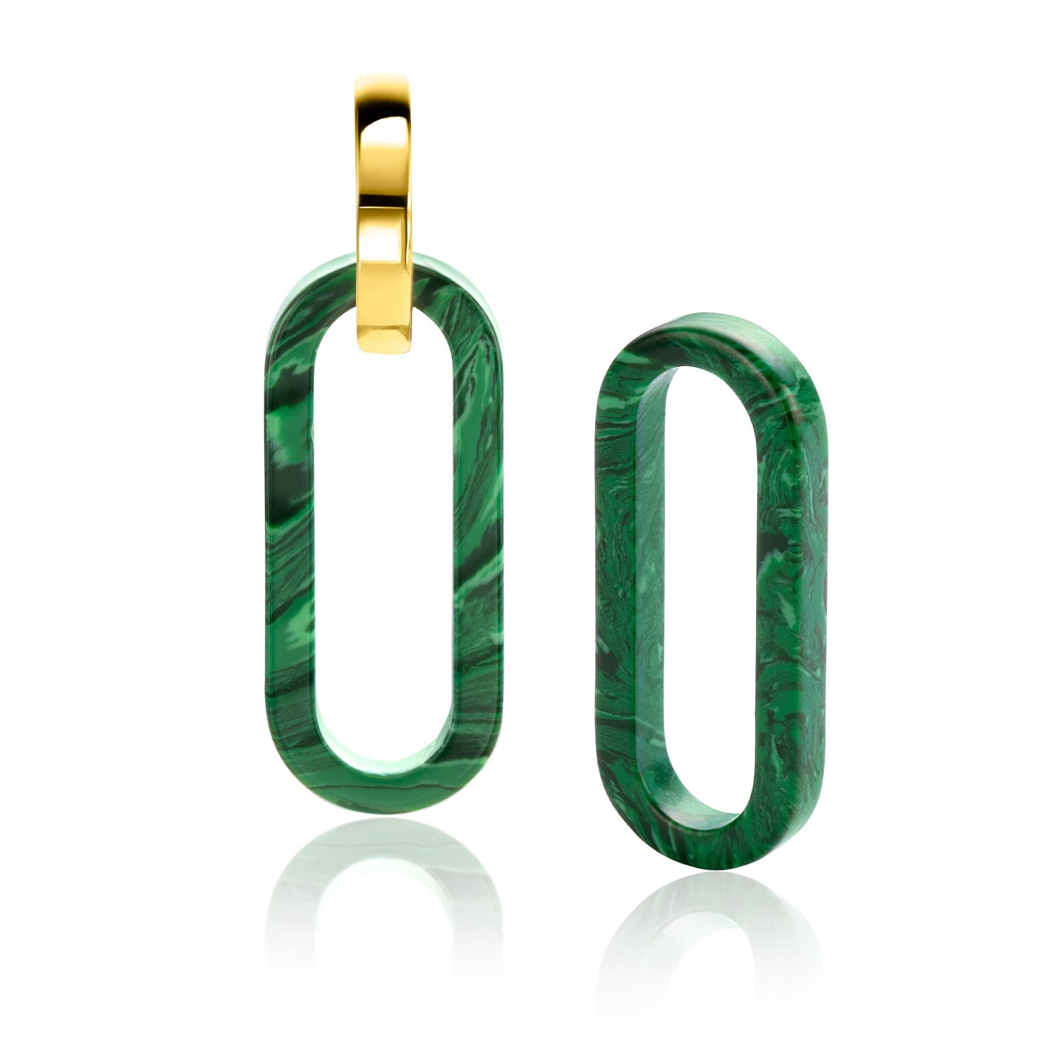 ZINZI Edelsteen Oorbedels met Groene Kleursteen - ZICH2456G