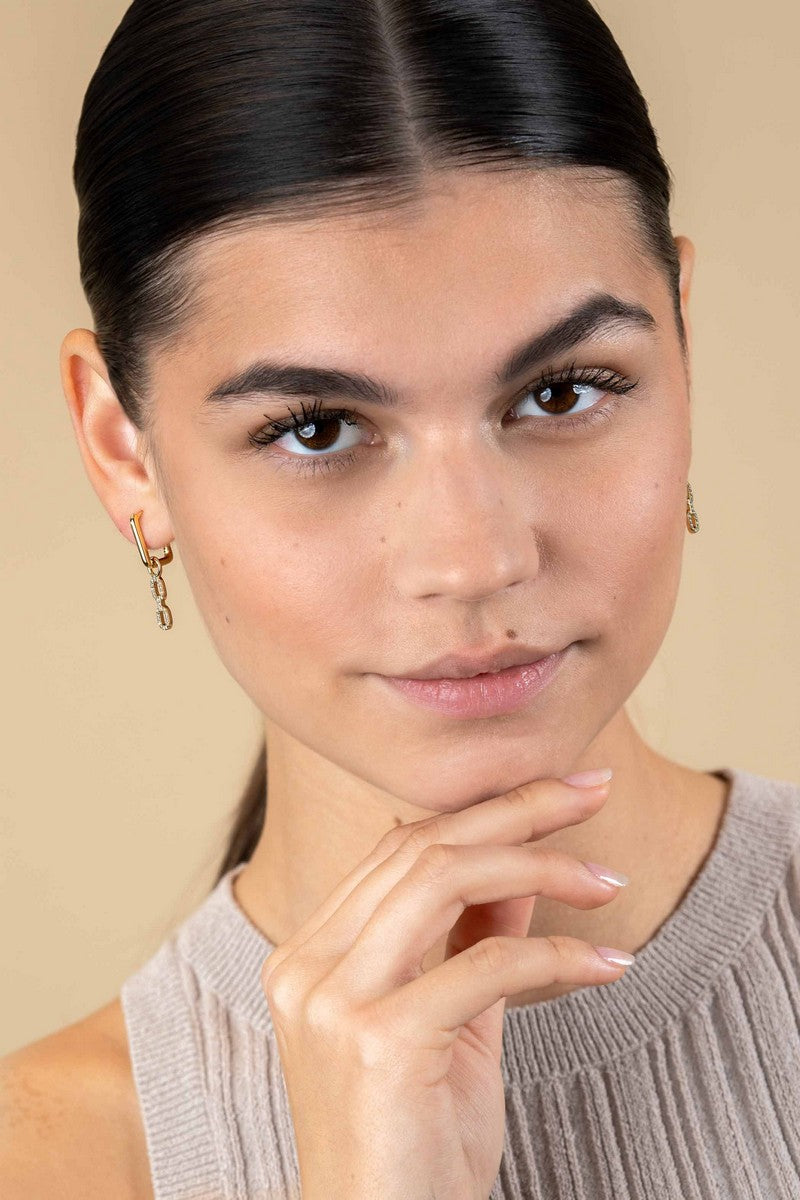 ZINZI gold plated Zilveren Oorbedels met Trendy Ovale Schakels Bezet met Zirkonia's 19mm - ZICH2552Y (zonder Oorbedels)