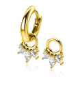 ZINZI gold plated zilveren oorbedels bezet met witte zirkonia's ZICH2633 (zonder oorringen) - PansiteNederland.nl