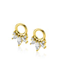 ZINZI gold plated zilveren oorbedels bezet met witte zirkonia's ZICH2633 (zonder oorringen) - PansiteNederland.nl