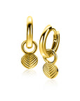 ZINZI gold plated zilveren oorbedels met veertjesmotief ZICH2644G - 11mm (zonder oorringen) - PansiteNederland.nl