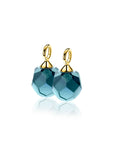 ZINZI gold plated zilveren oorbedels blauwe bead 10mm ZICH266BG (zonder oorringen) - PansiteNederland.nl
