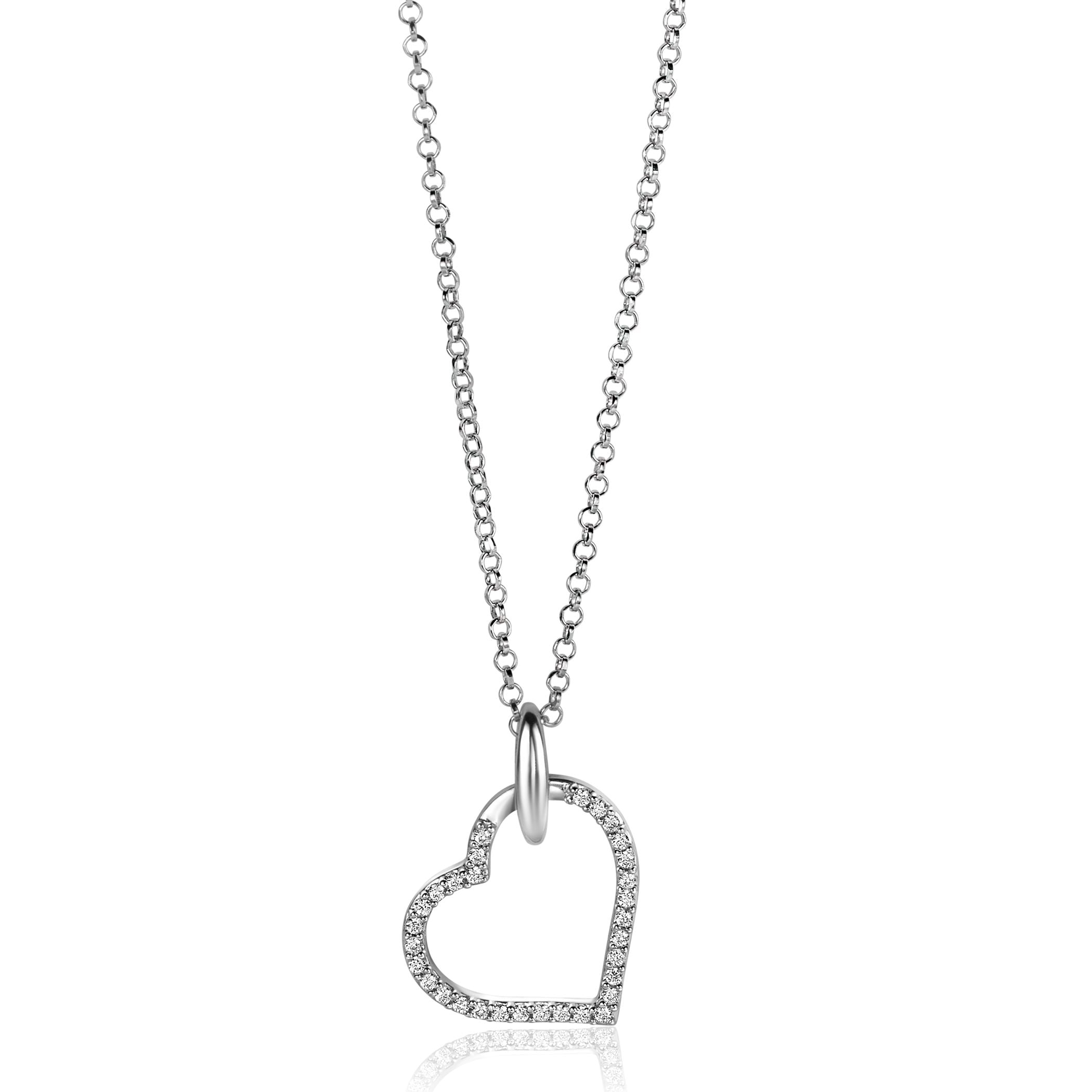 ZINZI Zilveren Hanger met Witte Zirkonia - ZIH2447