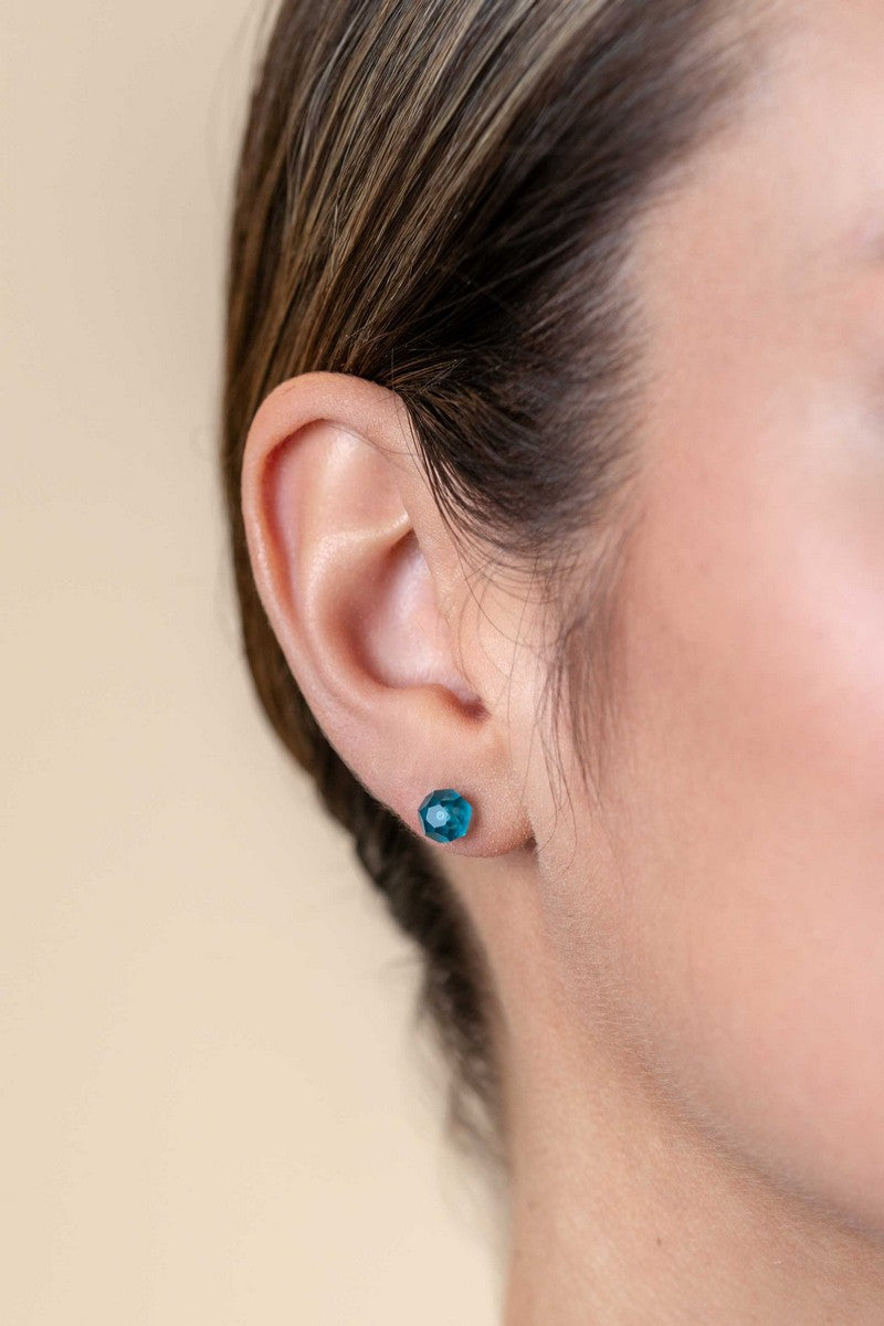 ZINZI Zilveren Oorknoppen met Blauwe Kleursteen oorbellen - ZIO1317B