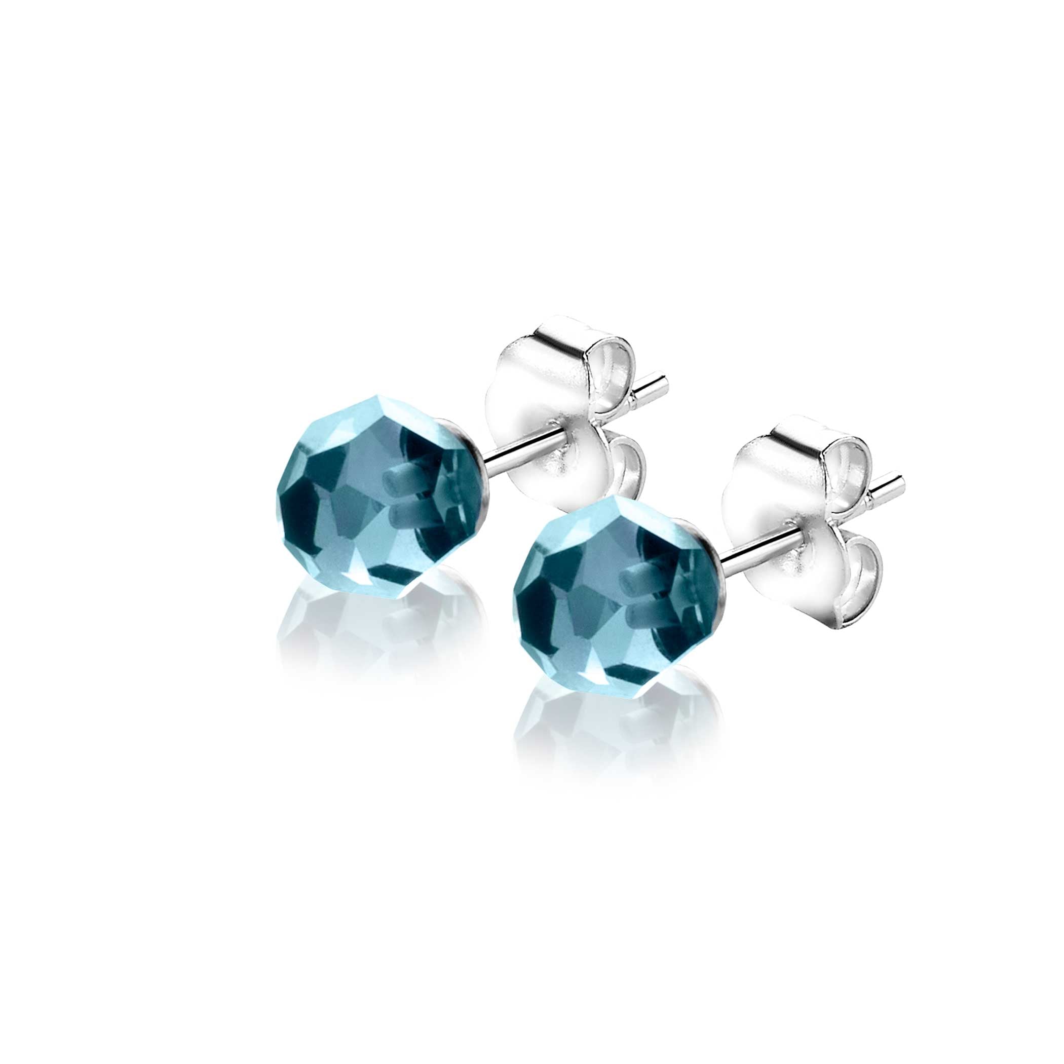 ZINZI Zilveren Oorknoppen met Blauwe Kleursteen oorbellen - ZIO1317B