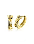 ZINZI Cross-Over Oorringen Gold Plated Zilver 16mm, 5,5mm Breed met Witte Zirkonia's - ZIO1774Y - PansiteNederland.nl