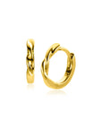 ZINZI gold plated zilveren oorringen met gedraaide buis 12 x 2mm ZIO2321G - PansiteNederland.nl