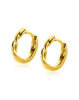 ZINZI gold plated zilveren oorringen met gedraaide buis 12 x 2mm ZIO2321G - PansiteNederland.nl