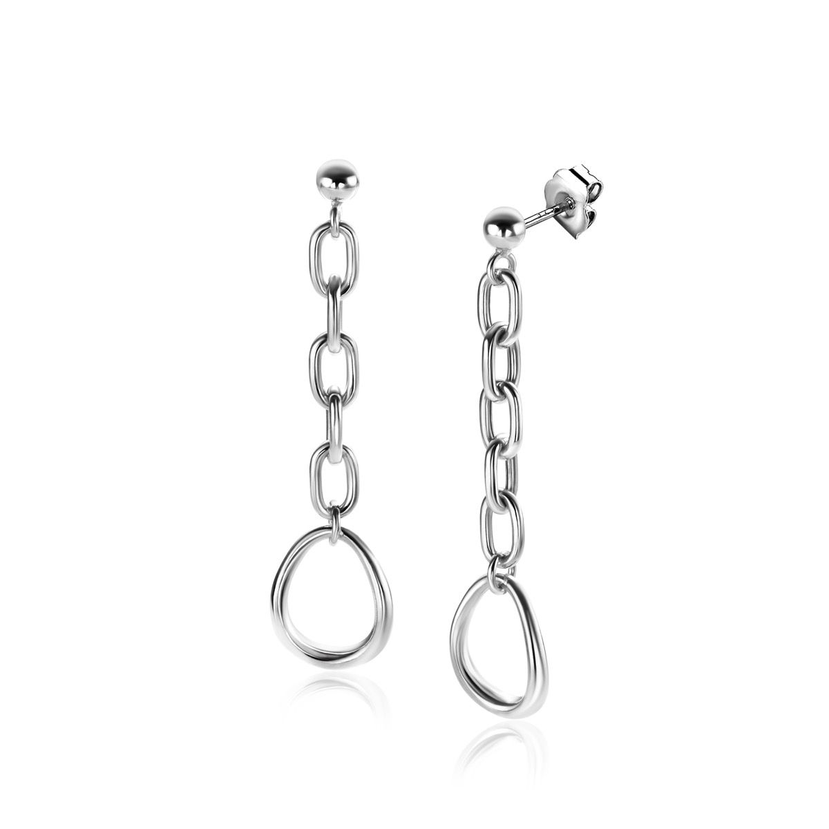 ZINZI Zilveren Oorbellen met Zirkonia oorhangers - ZIO2481