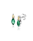 ZINZI zilveren oorknopjes bezet met ovale zirkonia's in groen geel ZIO2499 - PansiteNederland.nl