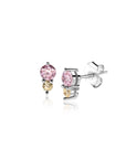 ZINZI zilveren oorknopjes rond roze en champagne zirkonia ZIO2501 - PansiteNederland.nl