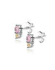 ZINZI zilveren oorknopjes rond roze en champagne zirkonia ZIO2501 - PansiteNederland.nl