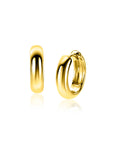 ZINZI gold plated zilveren oorringen met gladde ronde buis van 4mm breed en luxe klapsluiting ZIO2565G - 15mm - PansiteNederland.nl