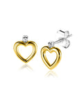 ZINZI gold plated zilveren oorstekers open hartje witte zirkonia ZIO2566 - 9mm - PansiteNederland.nl