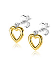 ZINZI gold plated zilveren oorstekers open hartje witte zirkonia ZIO2566 - 9mm - PansiteNederland.nl