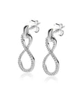 ZINZI zilveren oorsieraden infinity bezet met witte zirkonia's ZIO2570 - 24mm - PansiteNederland.nl