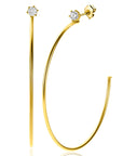 ZINZI gold plated zilveren oorstekers 5mm witte zirkonia met halve oorringen 55mm en 1,5mm buisdikte ZIO2574Y - PansiteNederland.nl