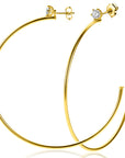 ZINZI gold plated zilveren oorstekers 5mm witte zirkonia met halve oorringen 55mm en 1,5mm buisdikte ZIO2574Y - PansiteNederland.nl