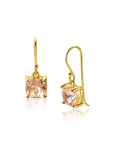 ZINZI gold plated zilveren oorhangers met trendy vierkante kleursteen in licht roze ZIO2579 - 24mm - PansiteNederland.nl