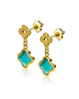 ZINZI gold plated zilveren oorsieraden met groene klavers 10mm ZIO2583 - 23mm - PansiteNederland.nl
