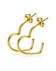 ZINZI gold plated zilveren halve oorringen in hartvorm 1,4mm buisdikte met vlindersluiting ZIO2584G - 18mm - PansiteNederland.nl