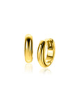 ZINZI gold plated zilveren gladde oorringen met ronde buis 12,5 x 3mm ZIO2600G - PansiteNederland.nl