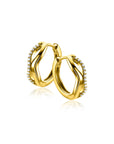 ZINZI Organisch Gevormde Oorringen Gold Plated Zilver 15mm met Witte Zirkonia's - ZIO2629Y - PansiteNederland.nl