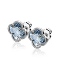 ZINZI zilveren oorstekers in klaver vorm met lichtblauwe zirkonia ZIO2663B - PansiteNederland.nl