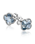 ZINZI zilveren oorstekers in klaver vorm met lichtblauwe zirkonia ZIO2663B - PansiteNederland.nl