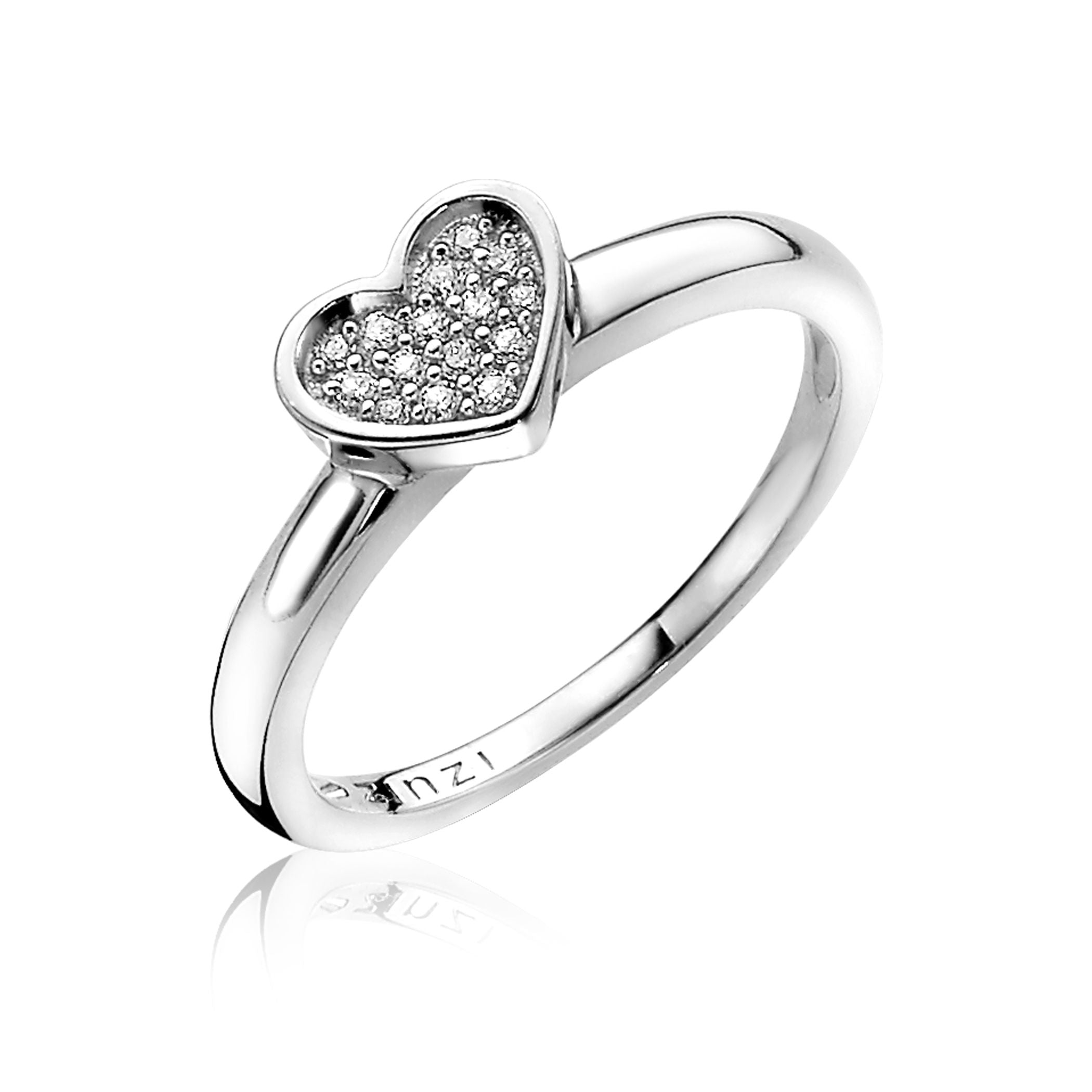 ZINZI Zilveren Ring wit - ZIR1390