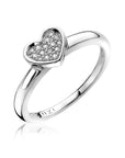 Zinzi zilveren aanschuifring hart wit ZIR1390, exclusief en kwalitatief hoogwaardig. Ontdek nu!