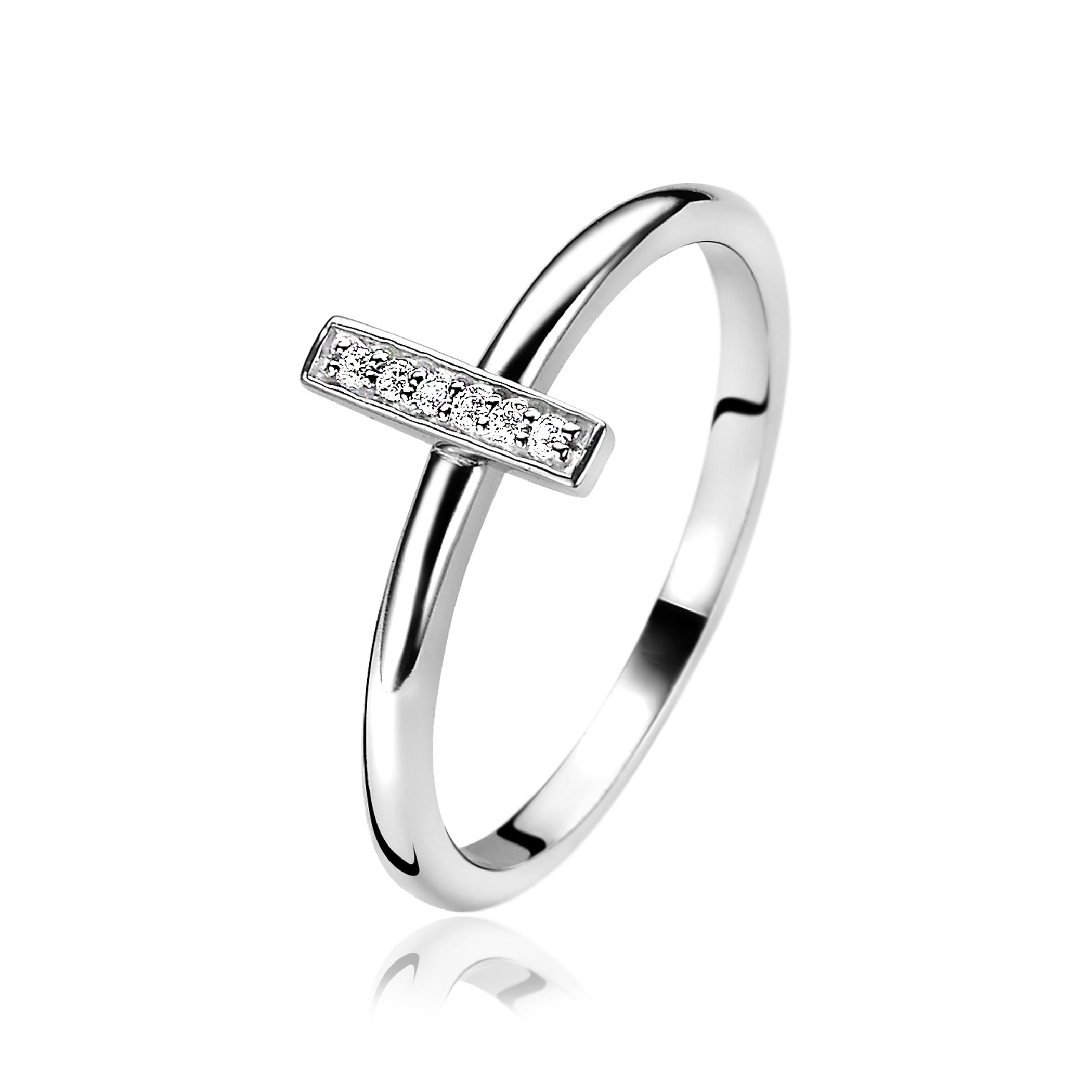 ZINZI Zilveren Ring wit - ZIR1473