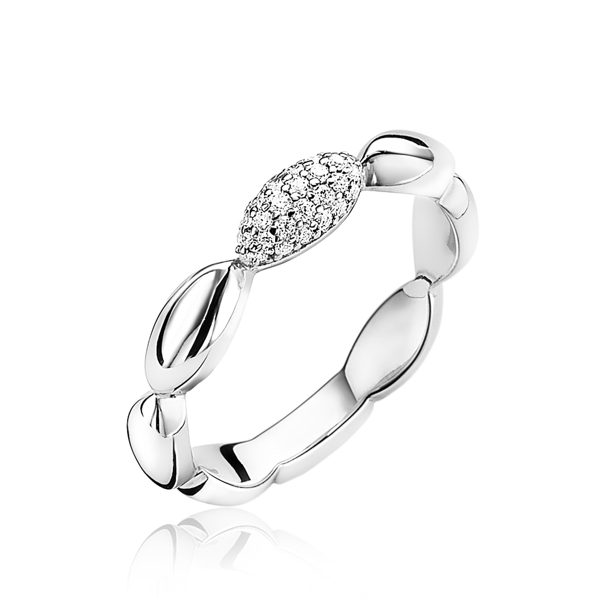 ZINZI Zilveren Ring wit - ZIR1675
