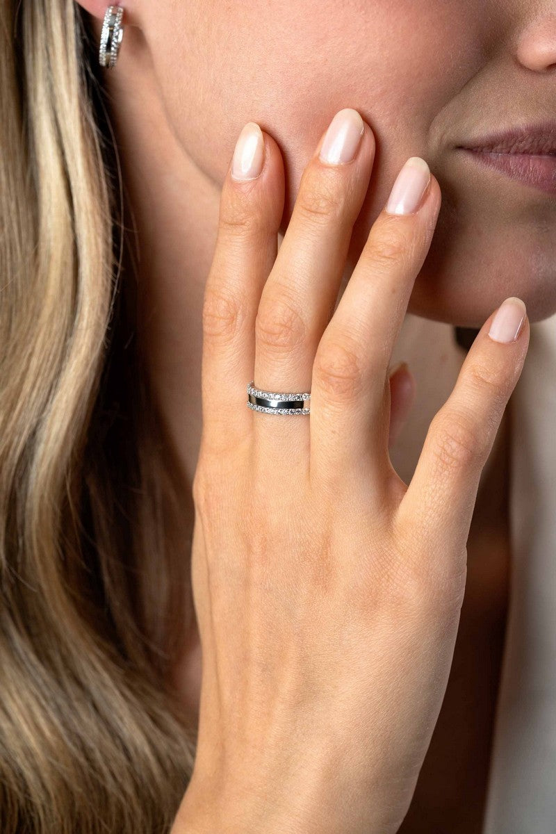 ZINZI Zilveren Ring met Witte Zirkonia - ZIR2445
