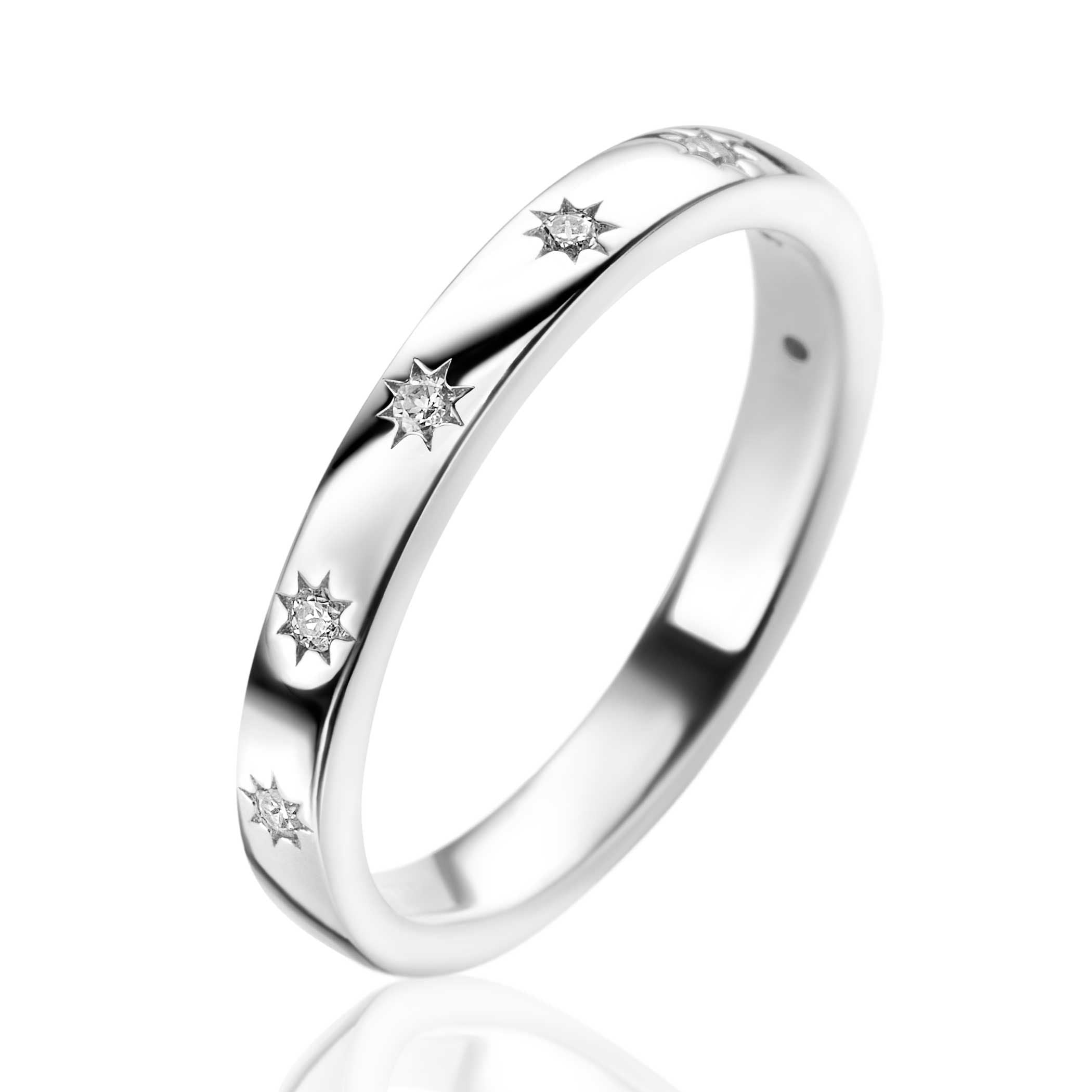 ZINZI Zilveren Ring met Witte Zirkonia - ZIR2491