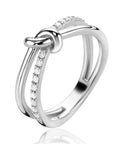 Zinzi Zilveren Ring met Knoop en Zirkonia's - ZIR2505, exclusief en kwalitatief hoogwaardig. Ontdek nu!