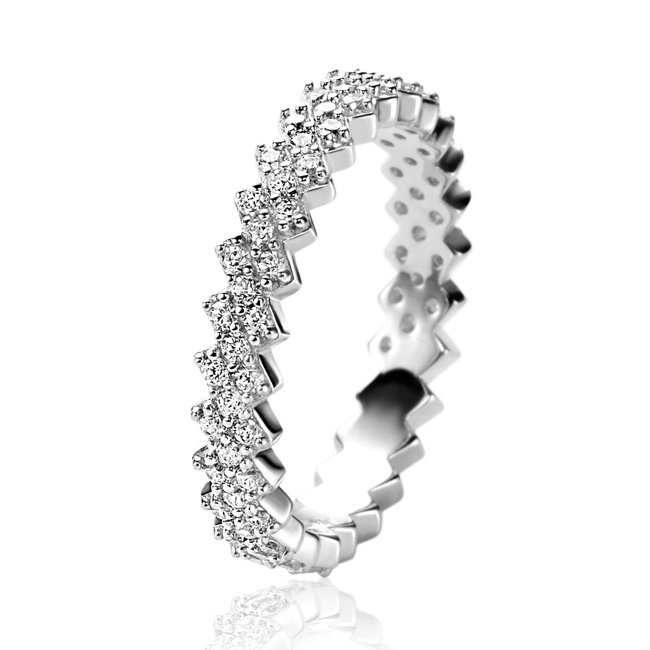 ZINZI Zilveren Ring met Witte Zirkonia - ZIR2547