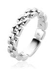 ZINZI Zilveren Ring met Glanzende Rolex-Style Schakels 4mm Breed - ZIR2556, exclusief en kwalitatief hoogwaardig. Ontdek nu!