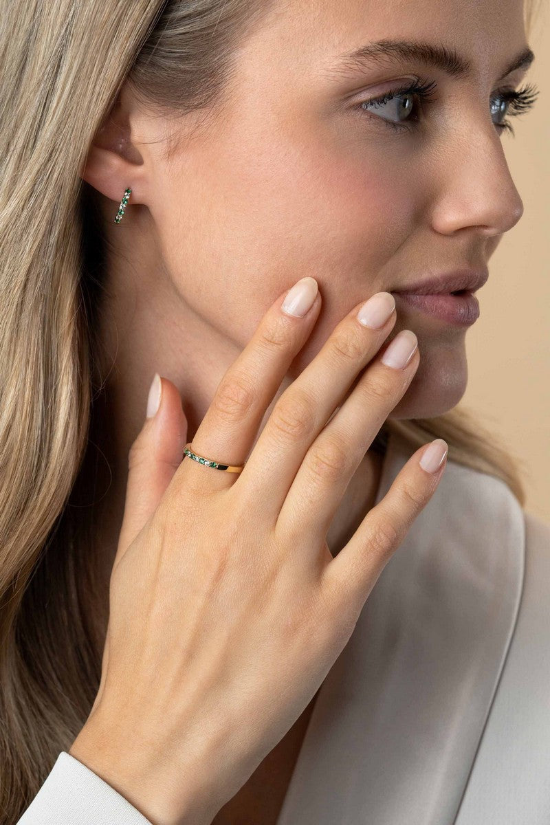 ZINZI Verguld Zilveren Ring met Witte Zirkonia - ZIR2557