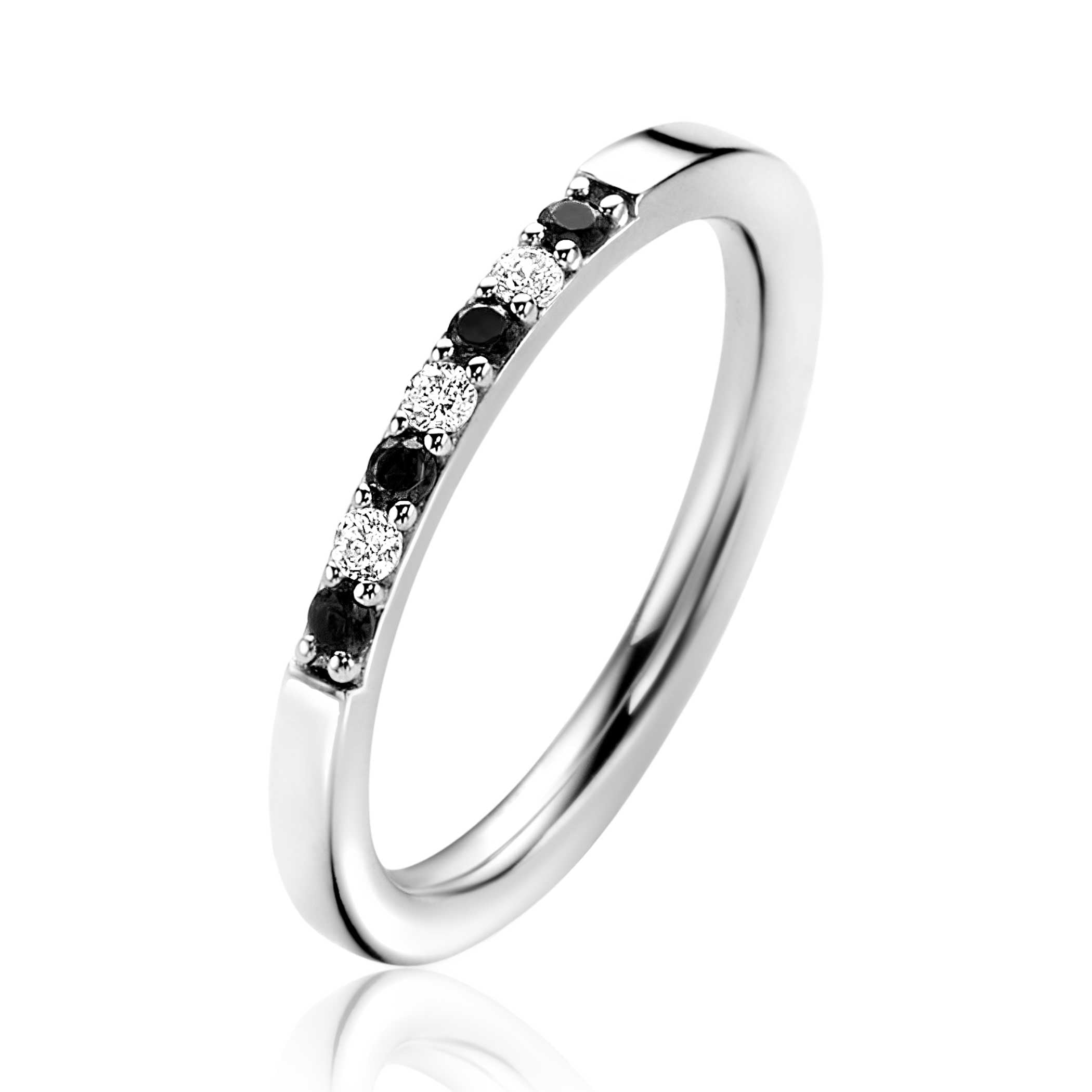 ZINZI Zilveren Ring met Zwarte Zirkonia - ZIR2559Z