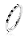 ZINZI zilveren aanschuifring 2mm met witte en zwarte zirkonia's ZIR2559Z - PansiteNederland.nl