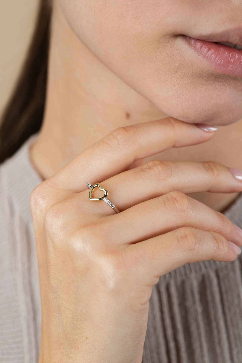 ZINZI Verguld Zilveren Ring met Witte Zirkonia - ZIR2566