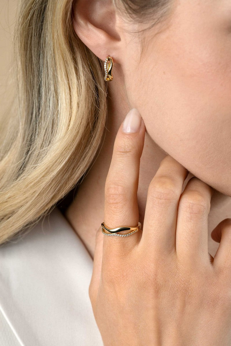 ZINZI Verguld Zilveren Ring met Witte Zirkonia - ZIR2629Y