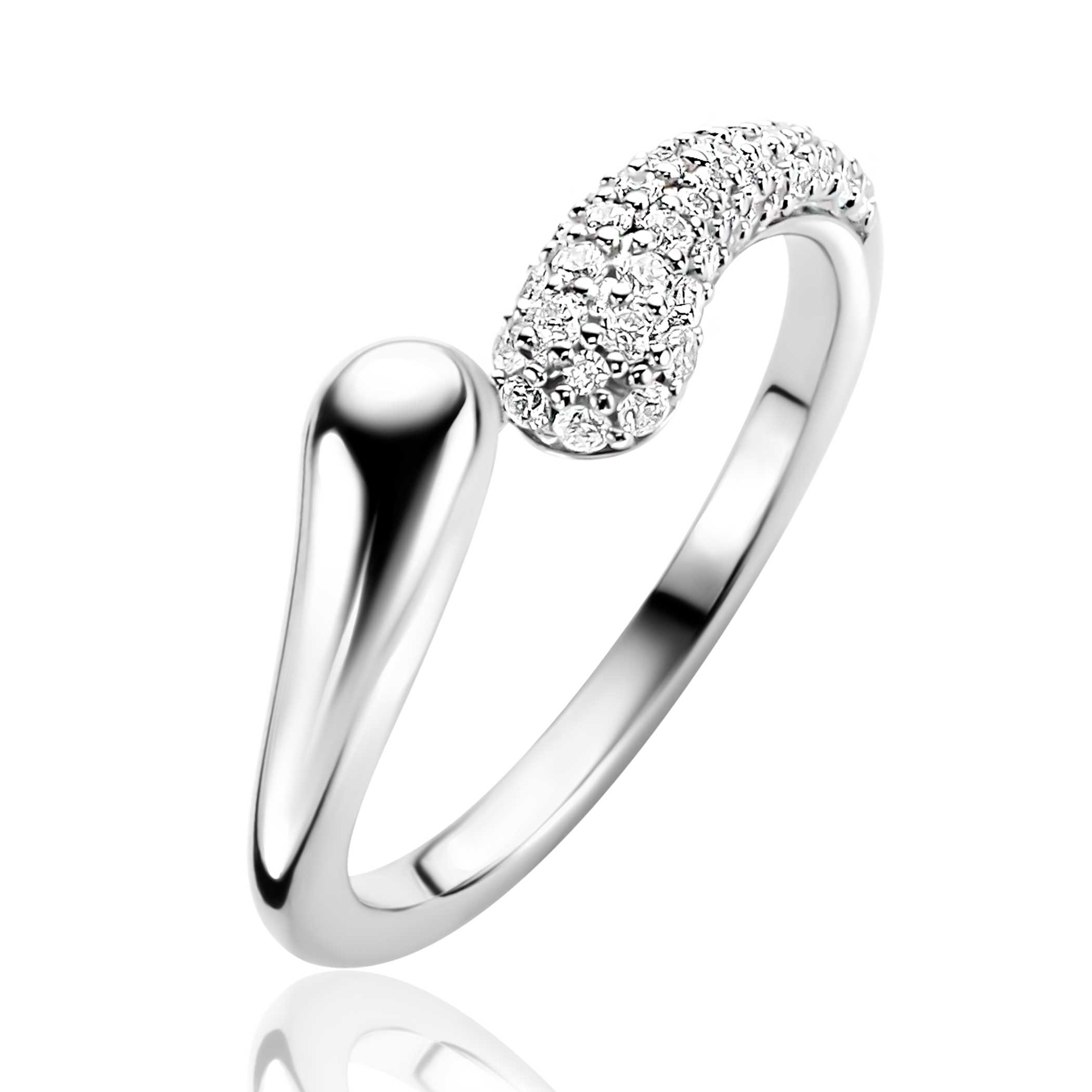 ZINZI Zilveren Ring met Witte Zirkonia - ZIR2681