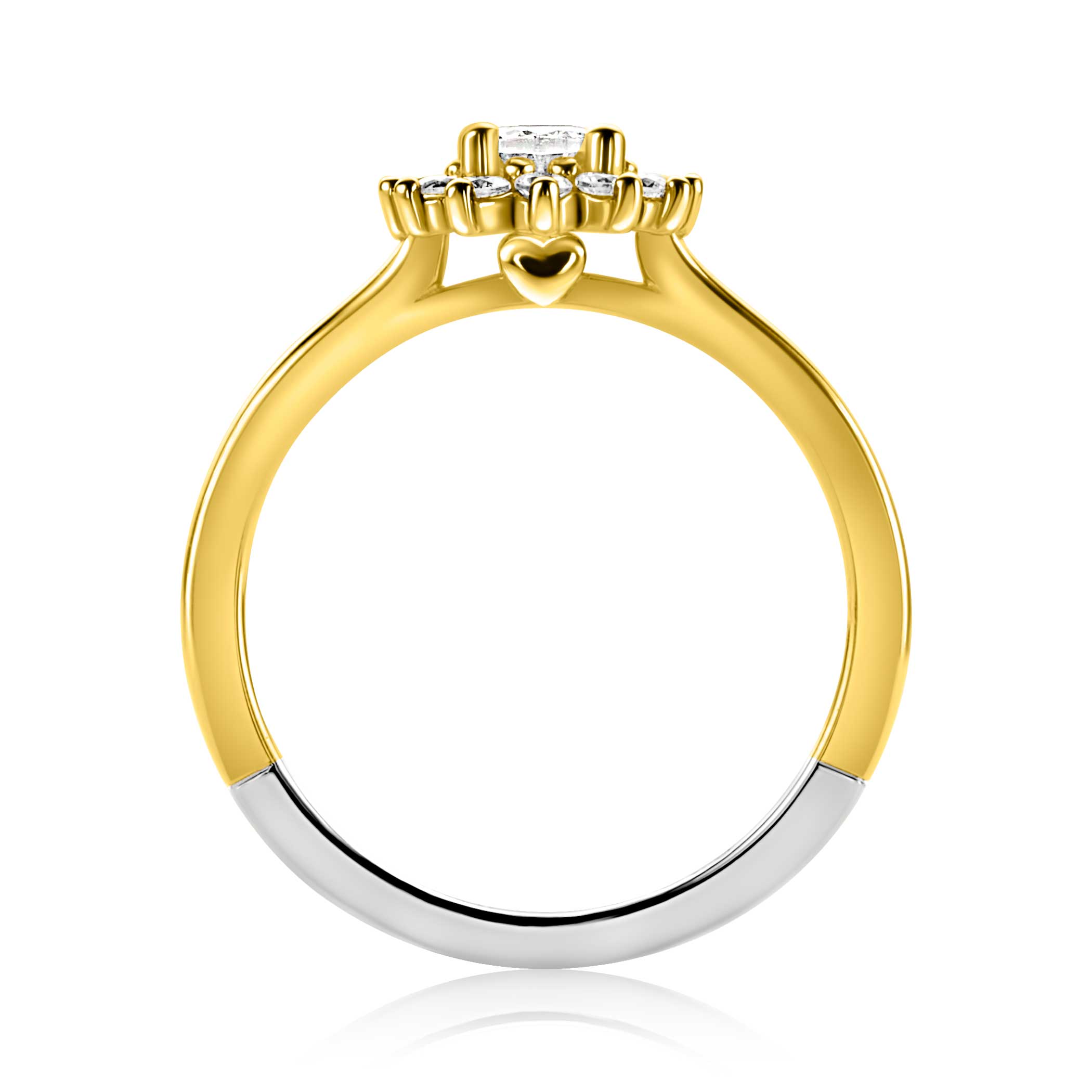 ZINZI Verguld Zilveren Ring met Witte Zirkonia - ZIR2699Y
