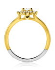ZINZI gold plated zilveren entourage verlovingsring met een grote ovale witte zirkonia (11mm) en klein hartje aan de zijkant ZIR2699Y - PansiteNederland.nl