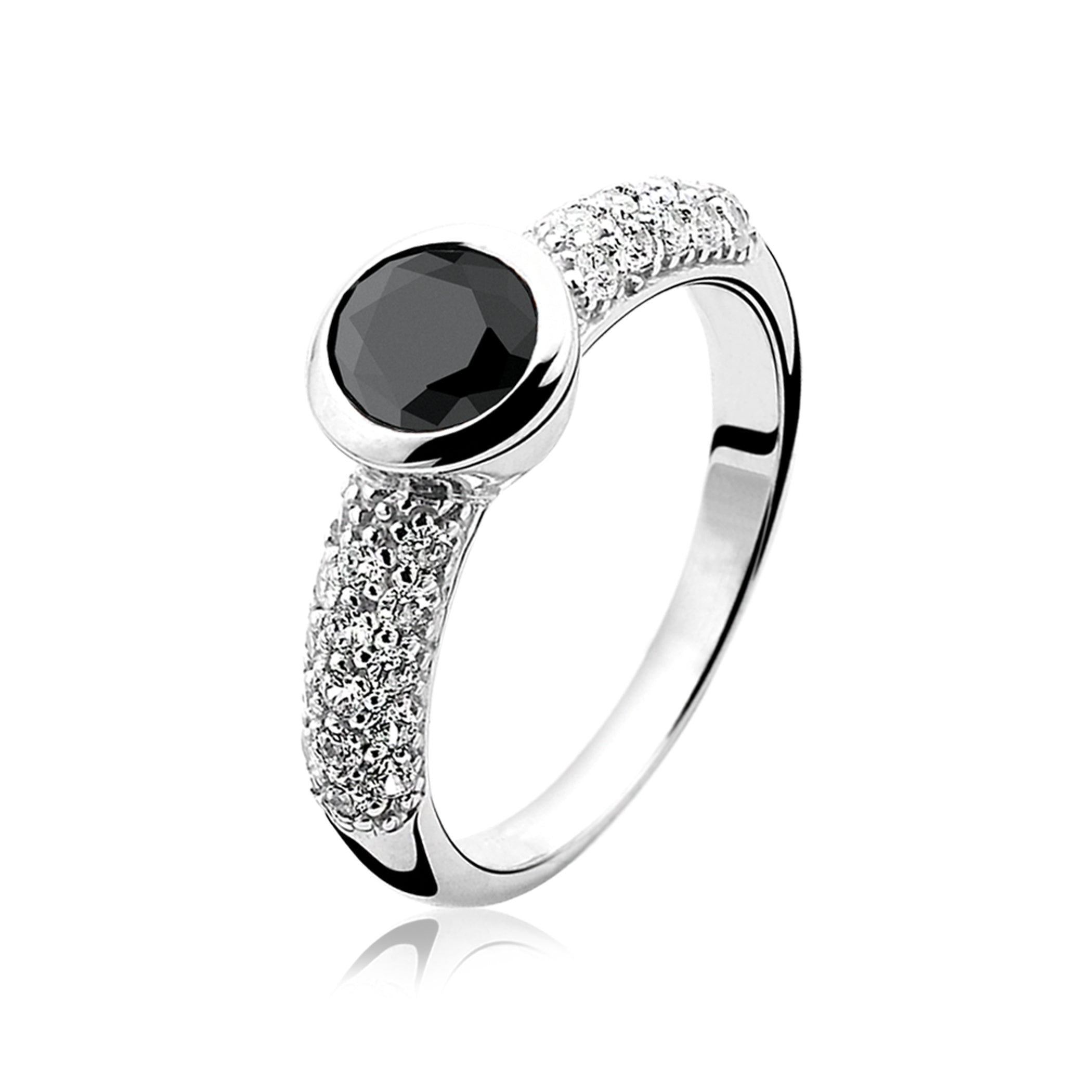 ZINZI Zilveren Ring met Zwarte Zirkonia - ZIR840Z