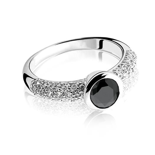 ZINZI Zilveren Ring met Zwarte Zirkonia - ZIR840Z